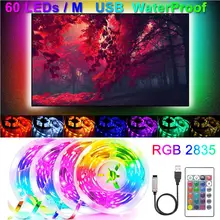 

LED Strip 60LED/m Infrared Lights RGB light SMD 2835 Flexible Waterproof Tape Diode 3keys 24keys Control DC 5V USB