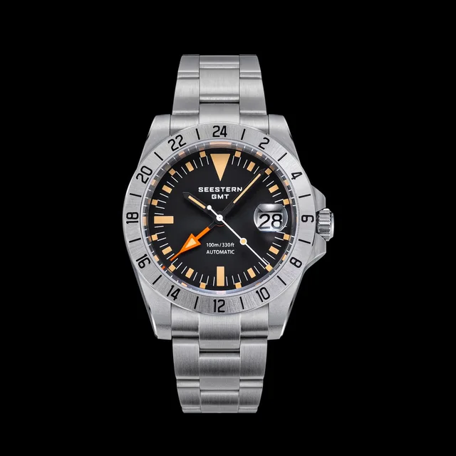 SEESTERN GMT S463自動巻き腕時計 黒 SEESTERN-GMT レトロ腕時計