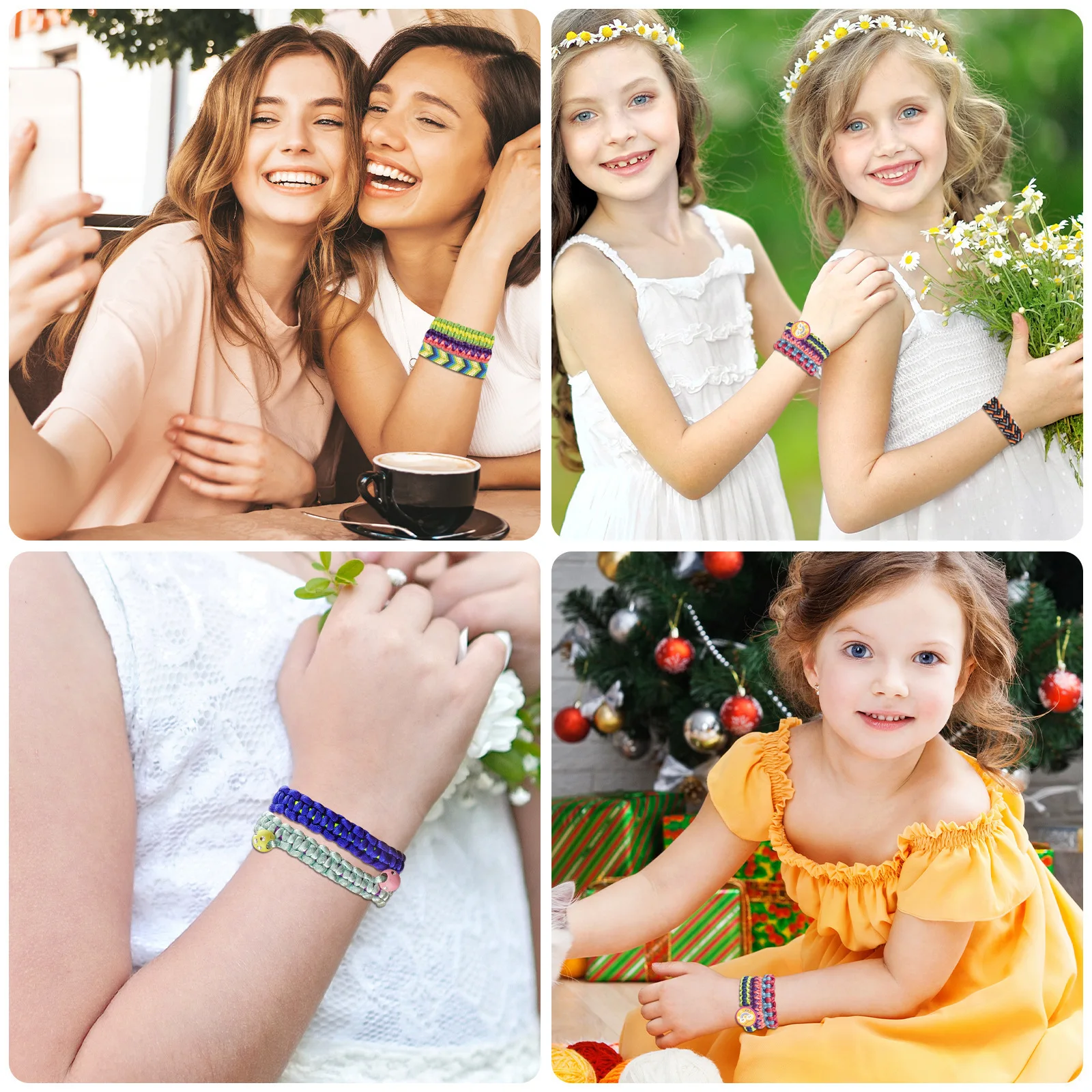 2 in 1 DIY Friendship Hand Rope Weaver Dress Up Toy Elastic Hand Rope Bracelet Making Set Pretend Play Gift for Girls' Birthday