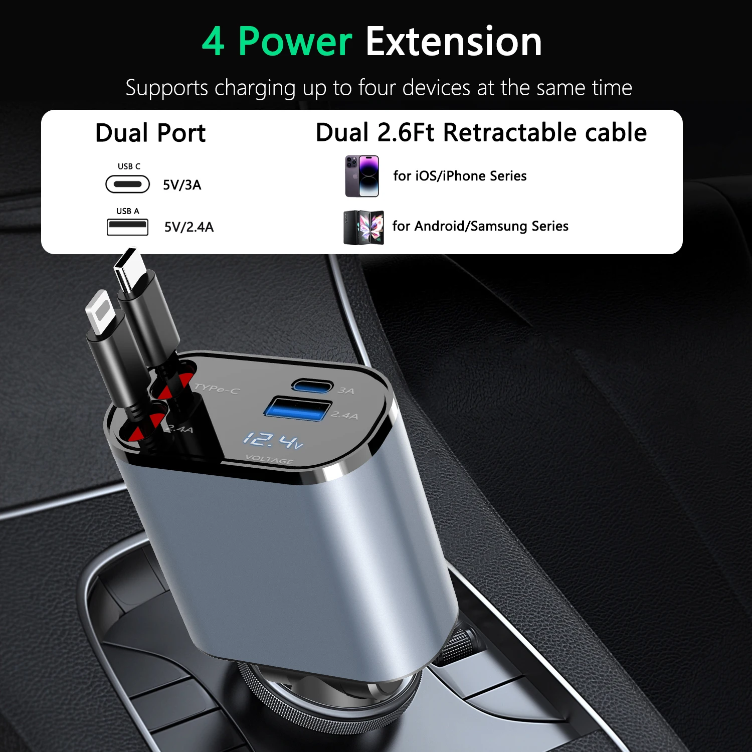    USB CŸ ̺,  Ｚ   ڵ,   , 100W, 4 in 1