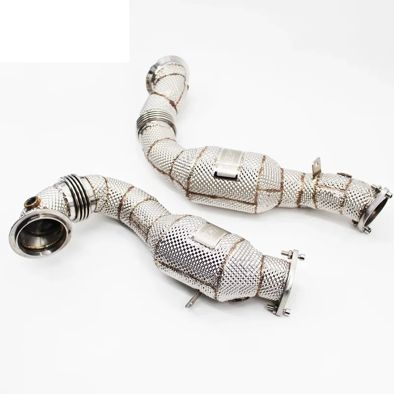 Head Section High flow Pipes branch downpipe Exhaust Pipe with catalyst For BMW 740I N54 3.0T 2011-2012