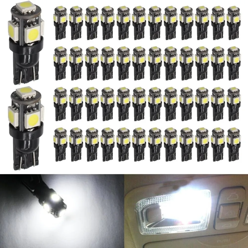 Lot De 10 Ampoules LED T10 Bleues Pour Tableau De Bord - 12V, étanches, Compatible 194