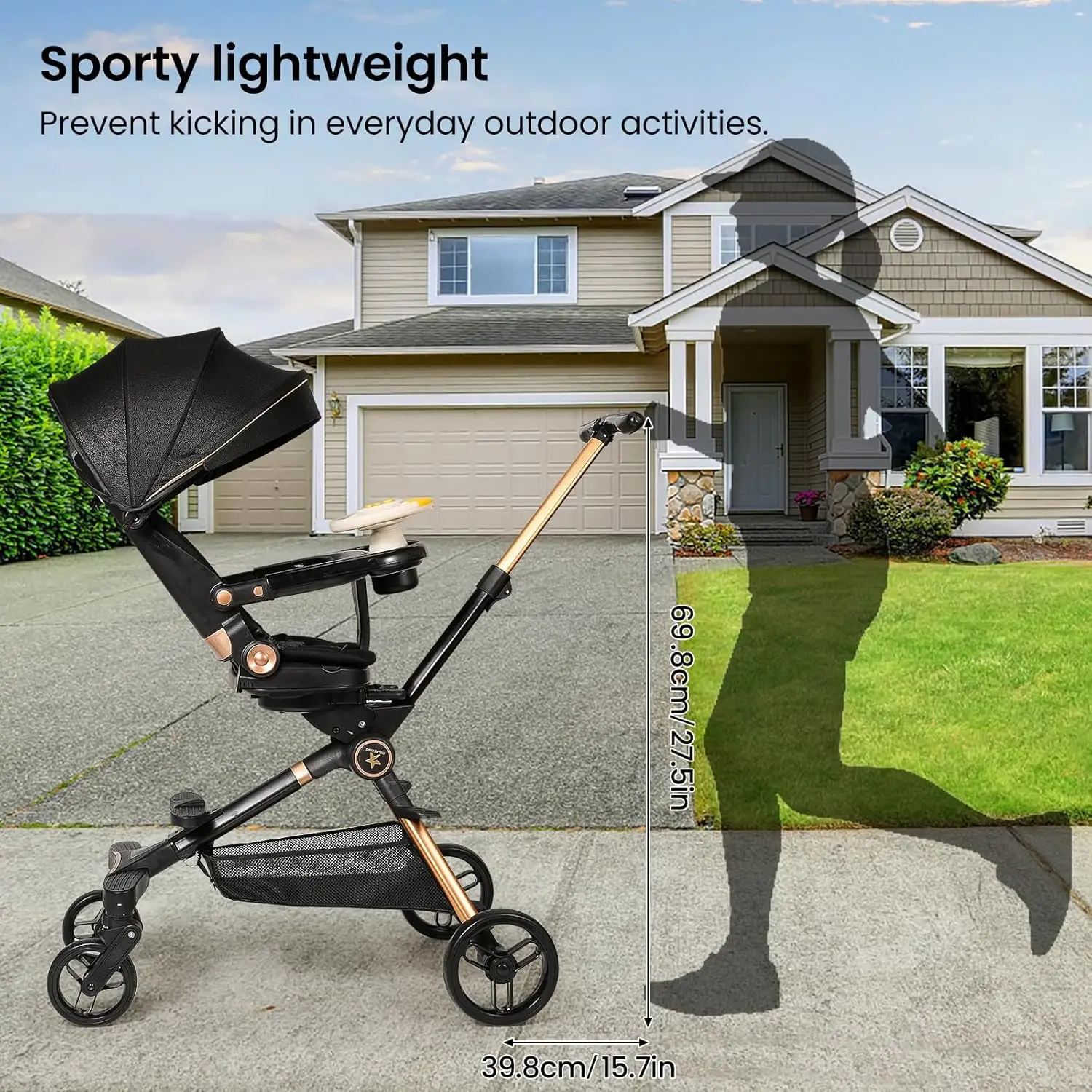 Lightweight Stroller with Bassinet Mode