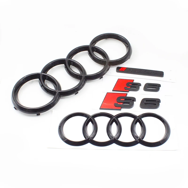 Glossy Black Hood & Trunk Emblem Badge Stickers - Car Styling Accessories