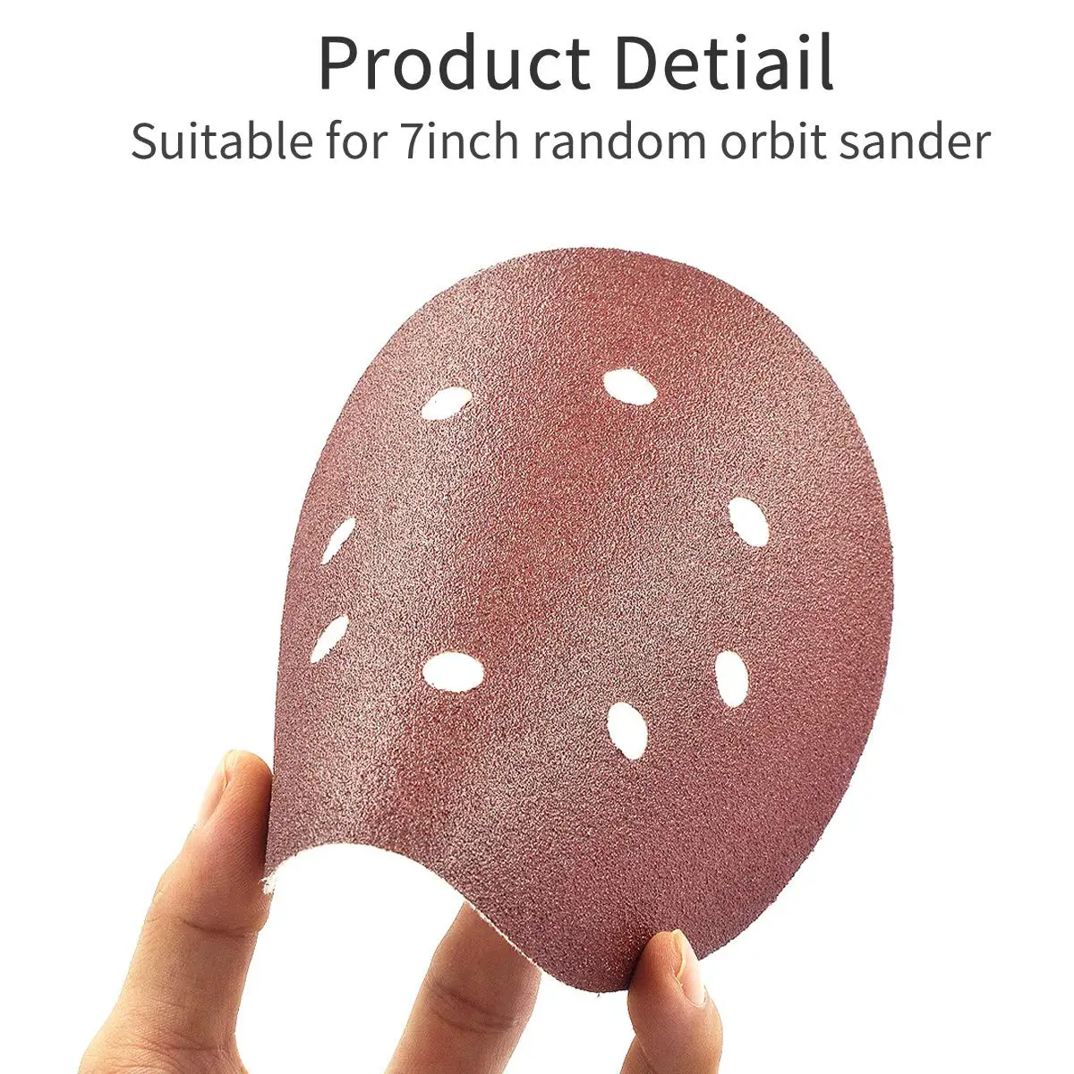 7 Inch Sanding Disc 8 Hole Hook and Loop 40-180 Grit Flocking Sandpaper For Grinder Random Orbital Sander Paper 10Pcs