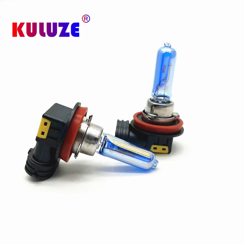 2개입 H8 할로겐 전구 크리스탈 초고휘도 백색 12V 자동차 헤드라이트 전구 H8 55w 할로겐 램프 자동차 라이트 안개등 소스