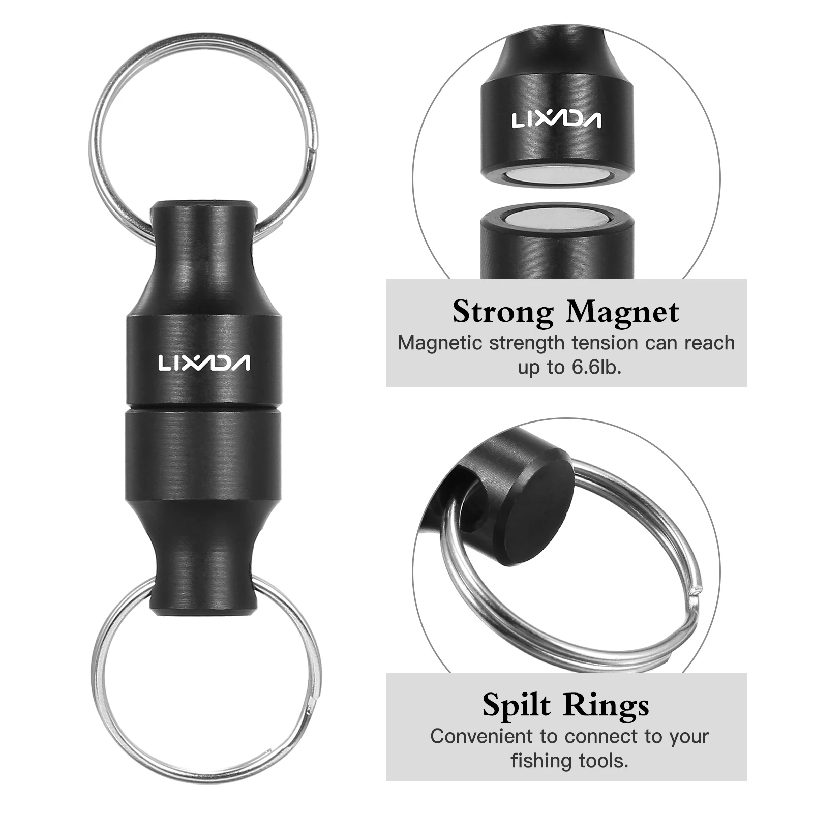 Lixada Clip Angeln Magnetische Net Release Halter Keeper Magnet Clip Kescher Stecker Halter Angeln Magnetische Clip – Detail 13