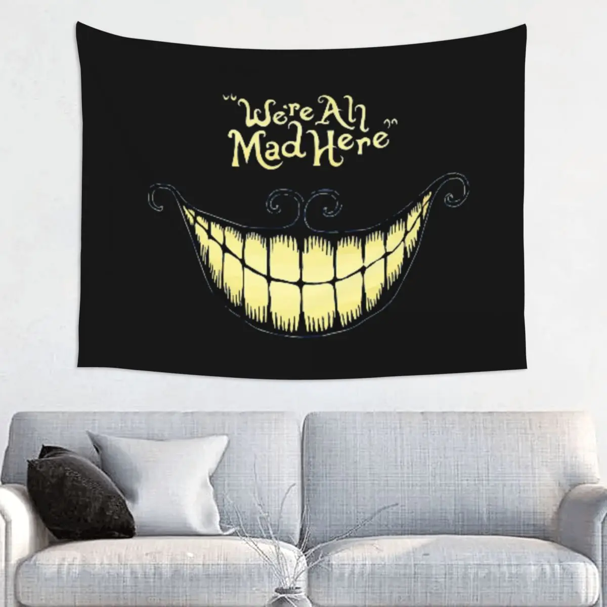 Custom Hippie Wave Ah Made Here Tim Burton Smile Tapestry Wall Hanging Room Decor Arazzi Decorazione Della Camera Da Letto