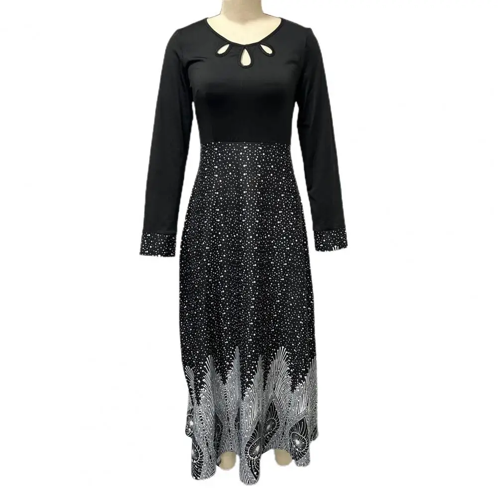 

Женское ТРАПЕЦИЕВИДНОЕ ПЛАТЬЕ макси, элегантное ТРАПЕЦИЕВИДНОЕ Платье макси с вырезами и длинным рукавом, с высокой талией, в стиле пэчворк, цвет