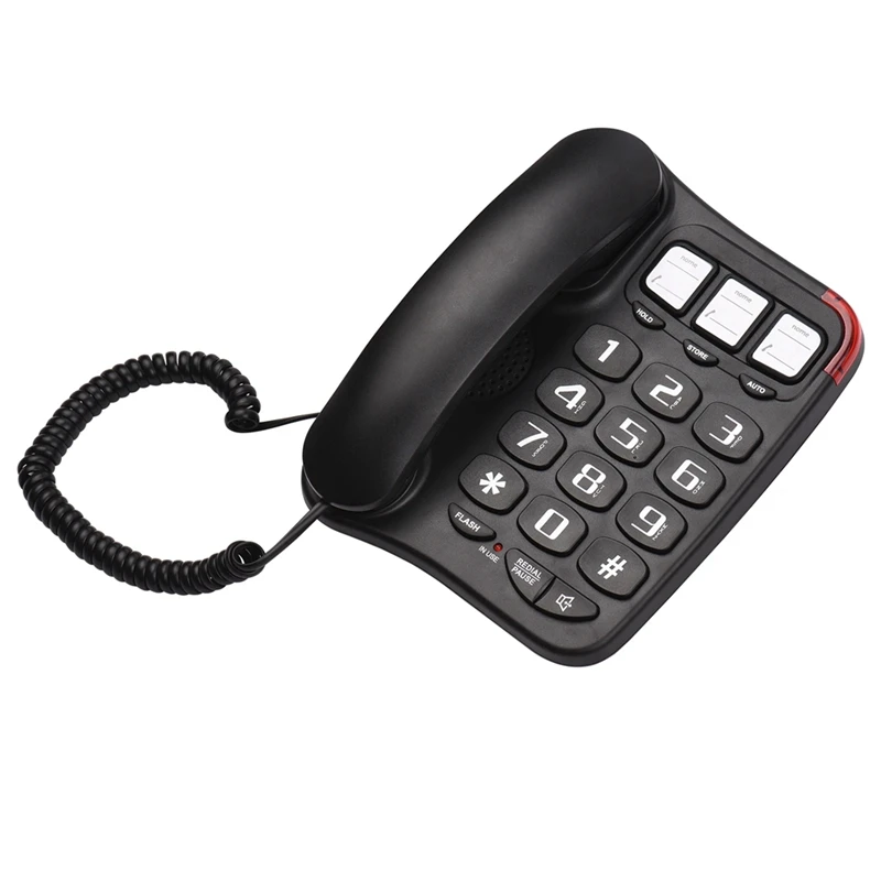 

Desktop Fixed Phone Wall-Mounted Phone Supports Hands-Free/Redial/Flash Disconnect