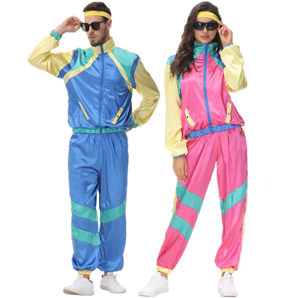 3Pcs/Set Halloween Carnival Party Adult 60s 70s Hippie Couples Cosplay Costume Music Festival
