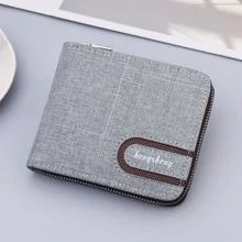 

2021 New Canvas Zipper Short Men's Wallet Fashion Multi-function Men's Wallet Credit Card Cardholder Wallet Manager
