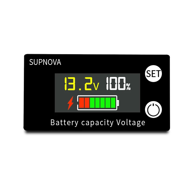 

6133A LCD Battery Capacity Indicator Temperature DC 8V-100V Lead Acid Lithium LiFePO4 Voltmeter Voltage Gauge Lower Version