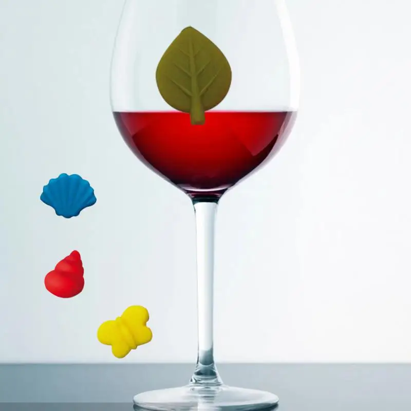 Silicone Markers Wine Cup Identifier Sea/Land Animals Wine Glass Marker Glass Tag Drinking Cup Sign Bar Accessories