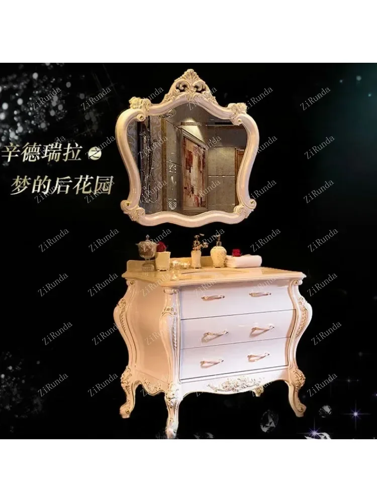 ~Y Bathroom New Arc European Bathroom Cabinet Antique Cabinet Oak Washbasin Combination Wash Basin Washstand