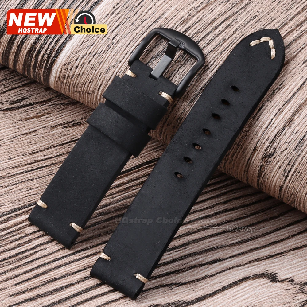 Handcrafted Vintage Leather Smartwatch Band - Universal Replacement Wristband