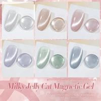 BORN PRETTY Glitter Shimmer Cat Magnetic Gel Nail Polish Set Moonlight Glass Cat Magnetic Gel Green Purple Pink Nude Silver Gel 2