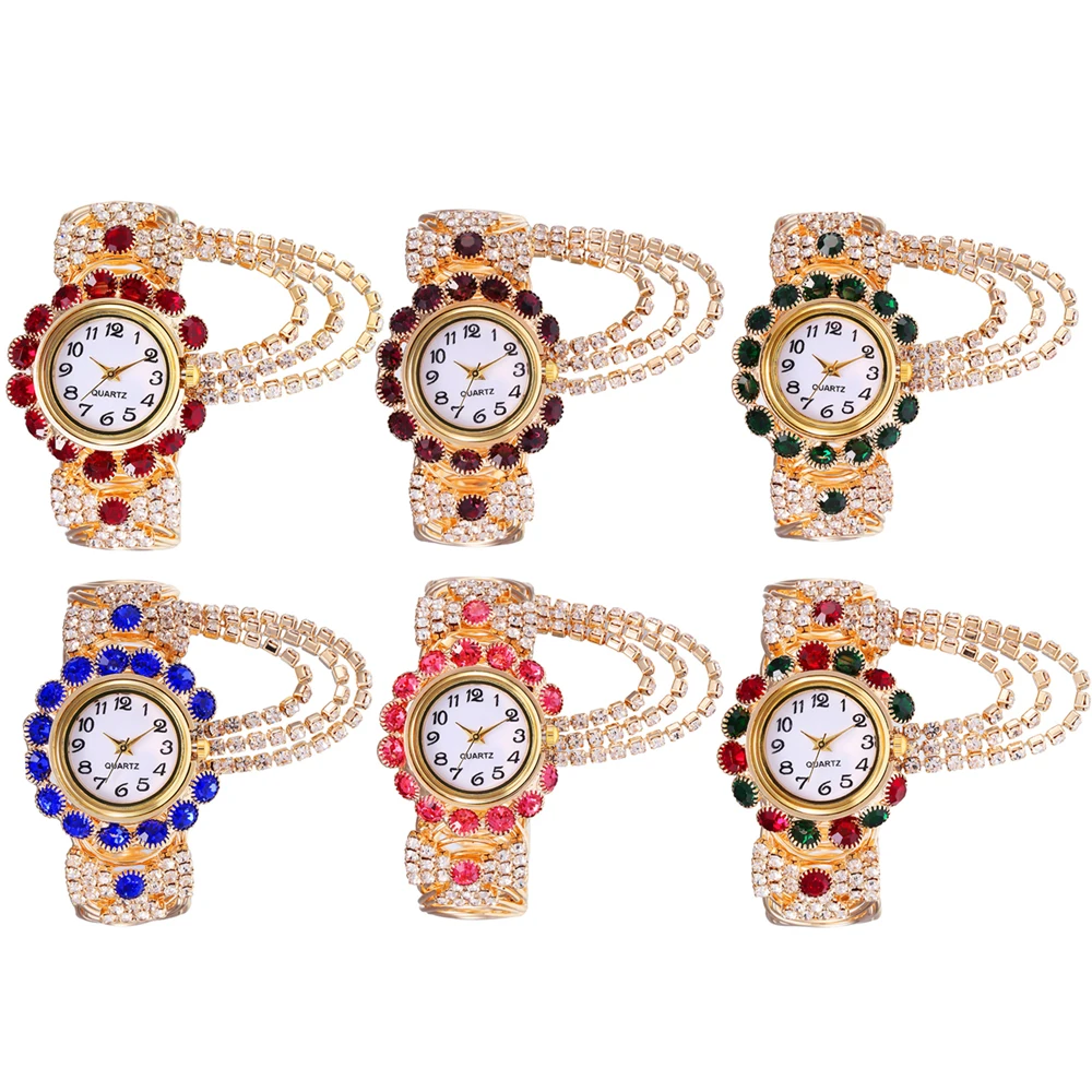 

Diamond Quartz Watch Beautiful Individual Casual Watches Fashion Ladies Bangle Wristwatch Great Gifts