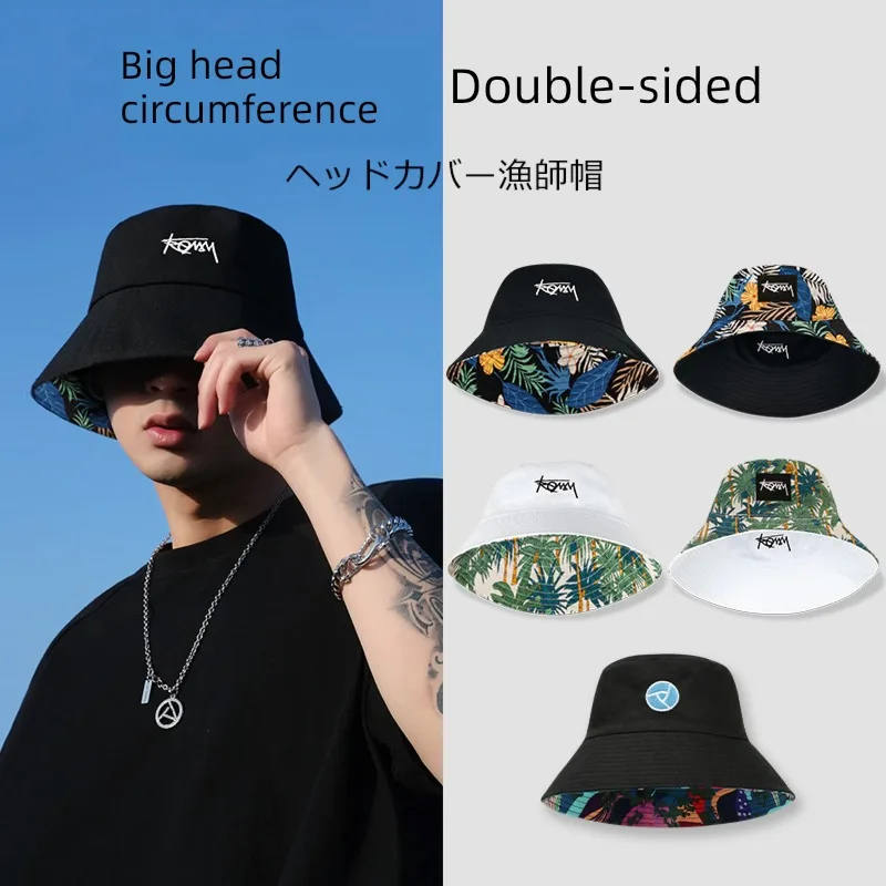 

Big Hat 54-60CM Double Side Designer Bucket Hats Women Foldable Sunscreen Panama Hip Hop Summer Beach Cap Street Headwear Men