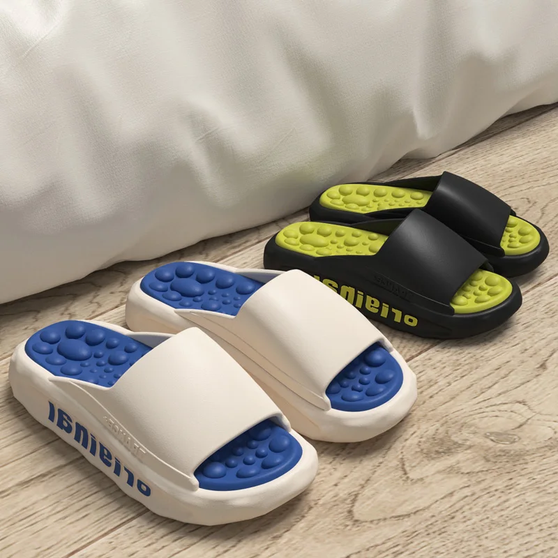 Fashion Men Slippers Non-Slip Sandals Thick Soft Platform House Shoes Male Indoor Outdoor Shower Bathroom Slipper Casual Shoes — view 6