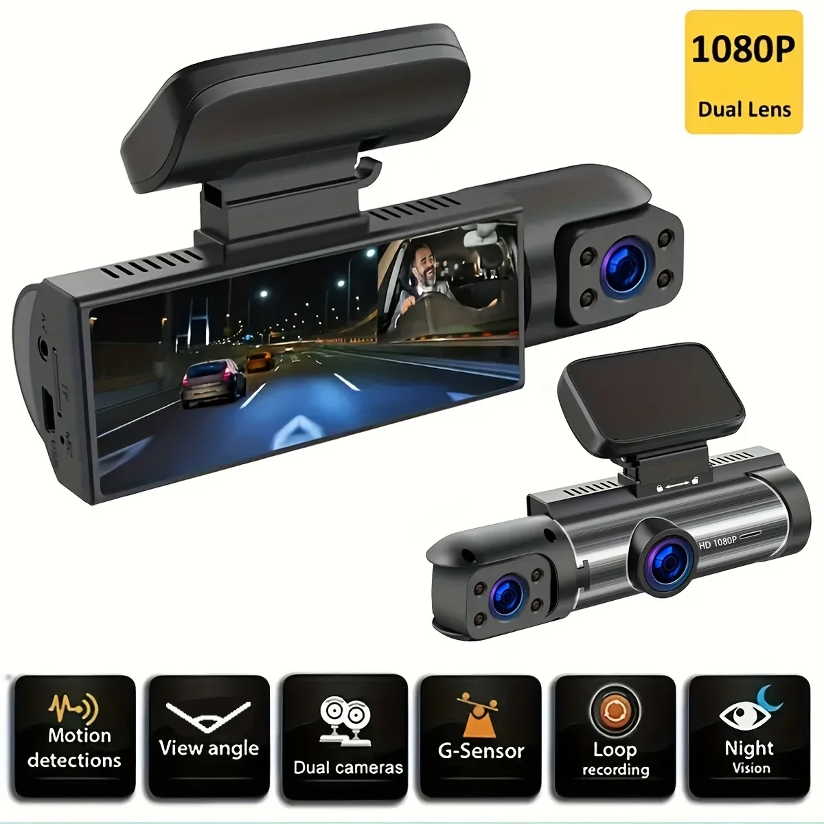 

WIFI Dashcam Car G-Sensor Screen Video Recorder Loop Record Camera Dash Cam with WiFi Cam 170 Degree Wide Angle Drive 1080p