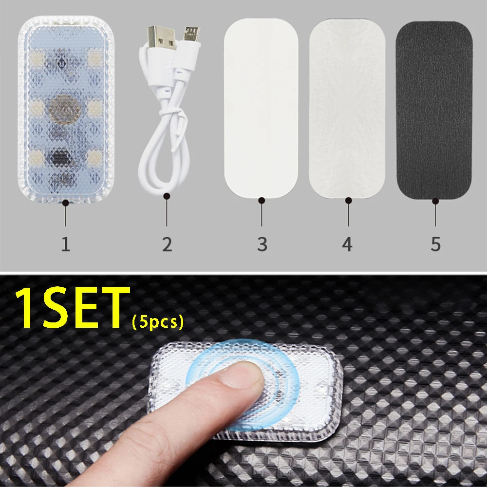 Touch Sensor Car Lighting Light Car Interior Atmosphere Light Mini Touch Roof Reading Lamp Styling Night USB Charging