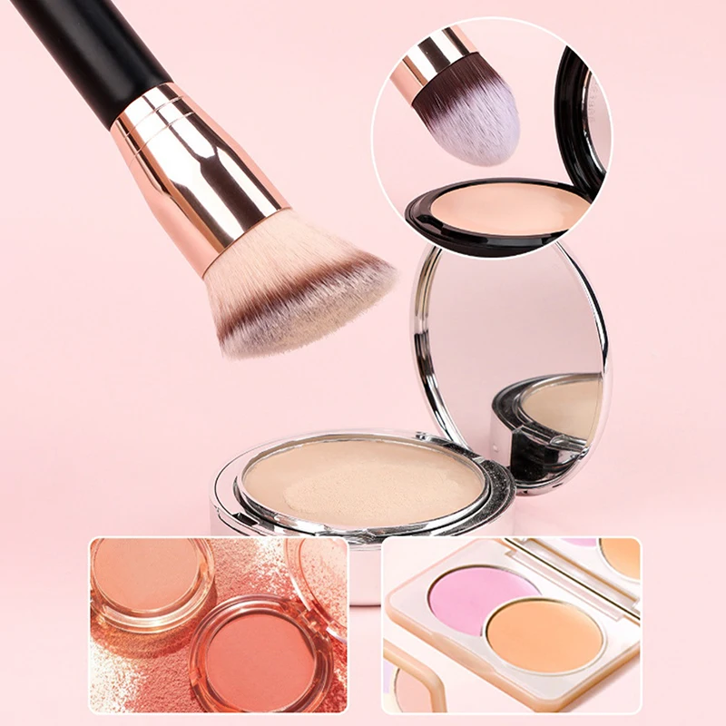 1/2/4/5PCS Foundation Make-Up Pinsel doppelseitige Flache/Winkel Top Kontur Pinsel Für schönheit Flüssigkeit Pulver Concealer Creme – Detail 7