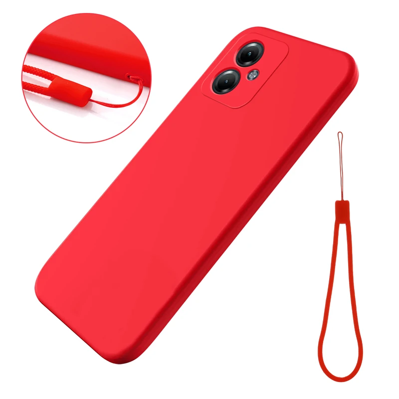 Premium Liquid Silicone Case with Flocking Interior and Strap - Soft Protective Cover