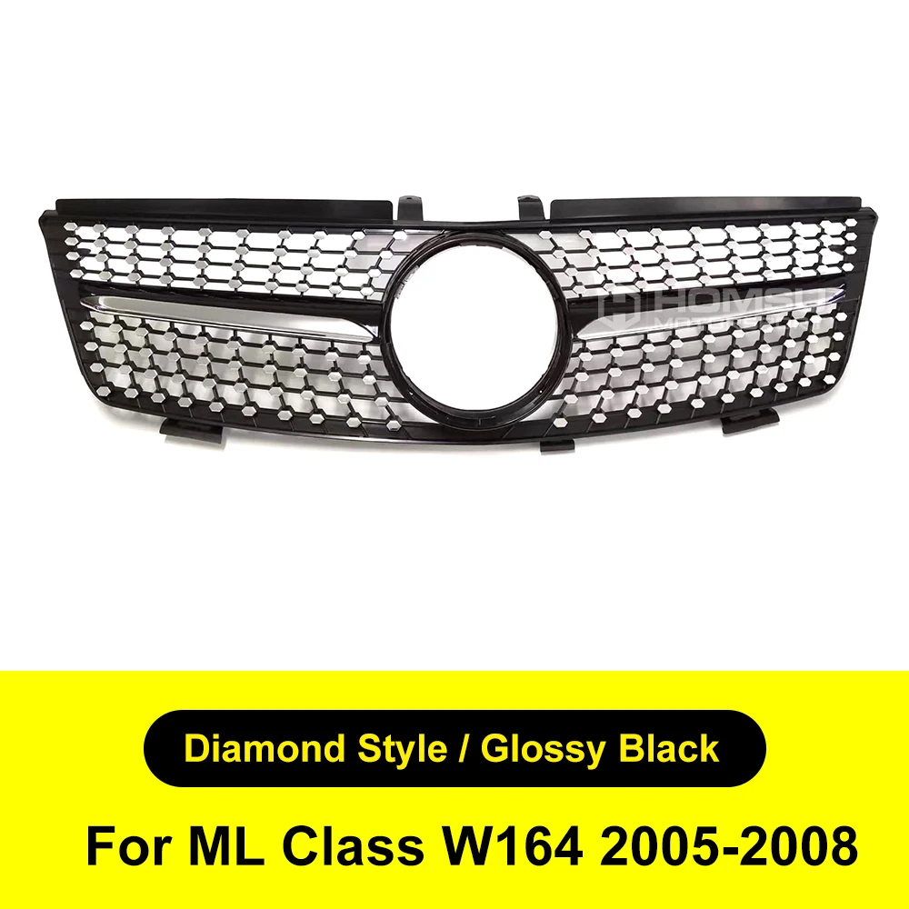 stampede bug deflector 2005-2014 Front Bumper Mesh for ML Class W166 Diamond Grille Car Styling ML Class W166 W164 Diamond grille ML Grille W166 Grille hood bug deflector Exterior Parts