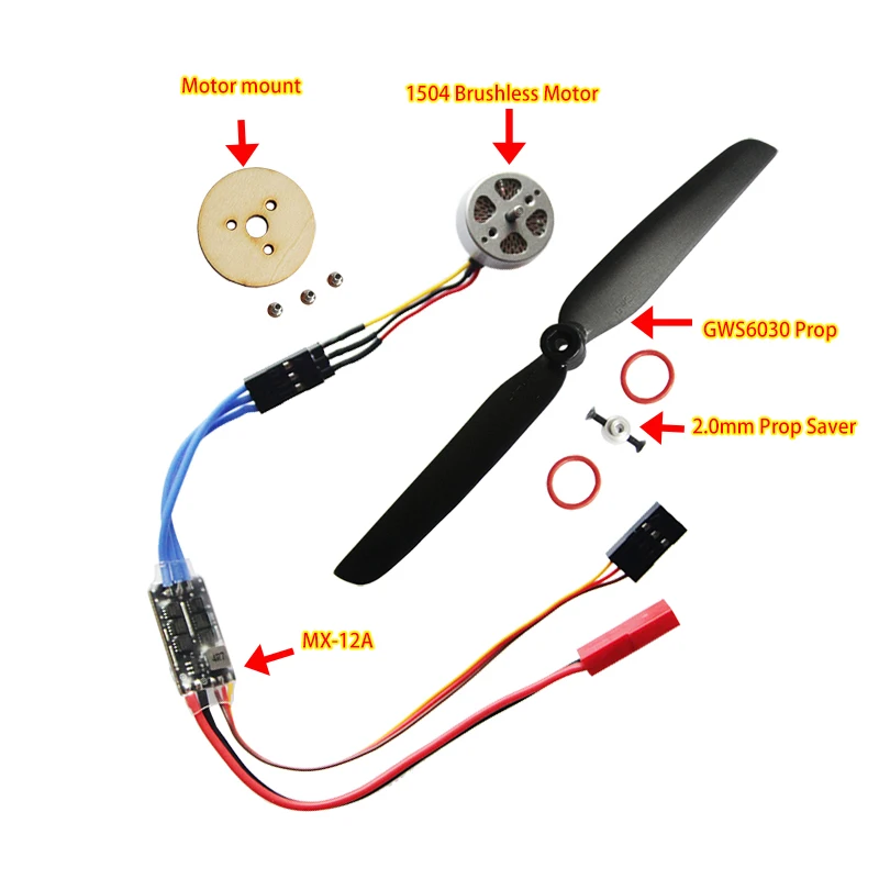 1504ブラシレスモーター2800kv 9g GWS6030プロペラモーターマウントMX
