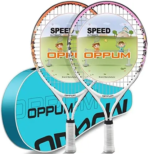 

Kids Tennis Racket (2-Pack), Sizes 19"-25". Designed for 2-14 Years Old. Affordable, Durable Gear for and an Introducti