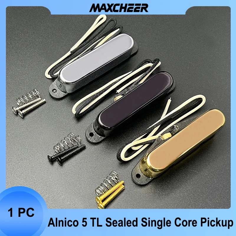 Alnico 5 Single Coil Pickup Neck Pickup Per Chitarra Elettrica Alnico V Magnet Fiber Plate Bobbin Rod Per Chitarra Tl Chrome/Gold/Black