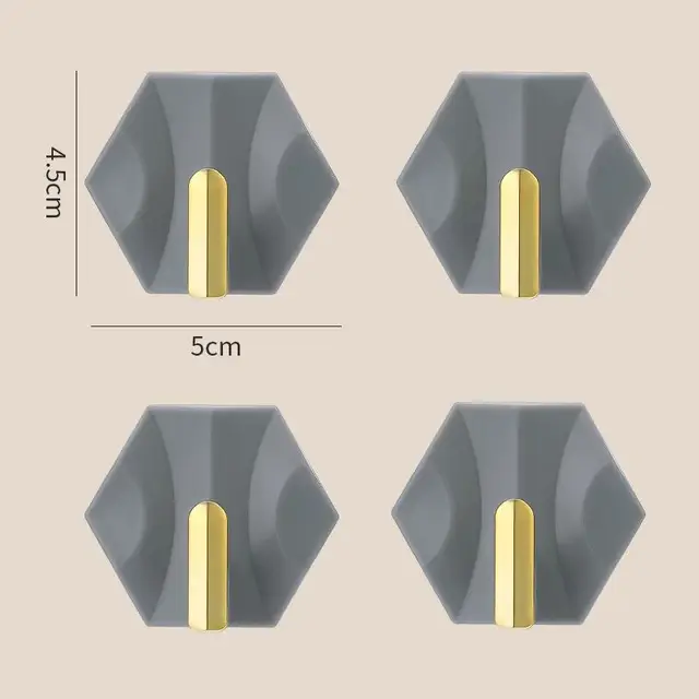 4Pcs/lot Key Hook Luxury Style Adhesive Wall Hooks Home Kitchen Small