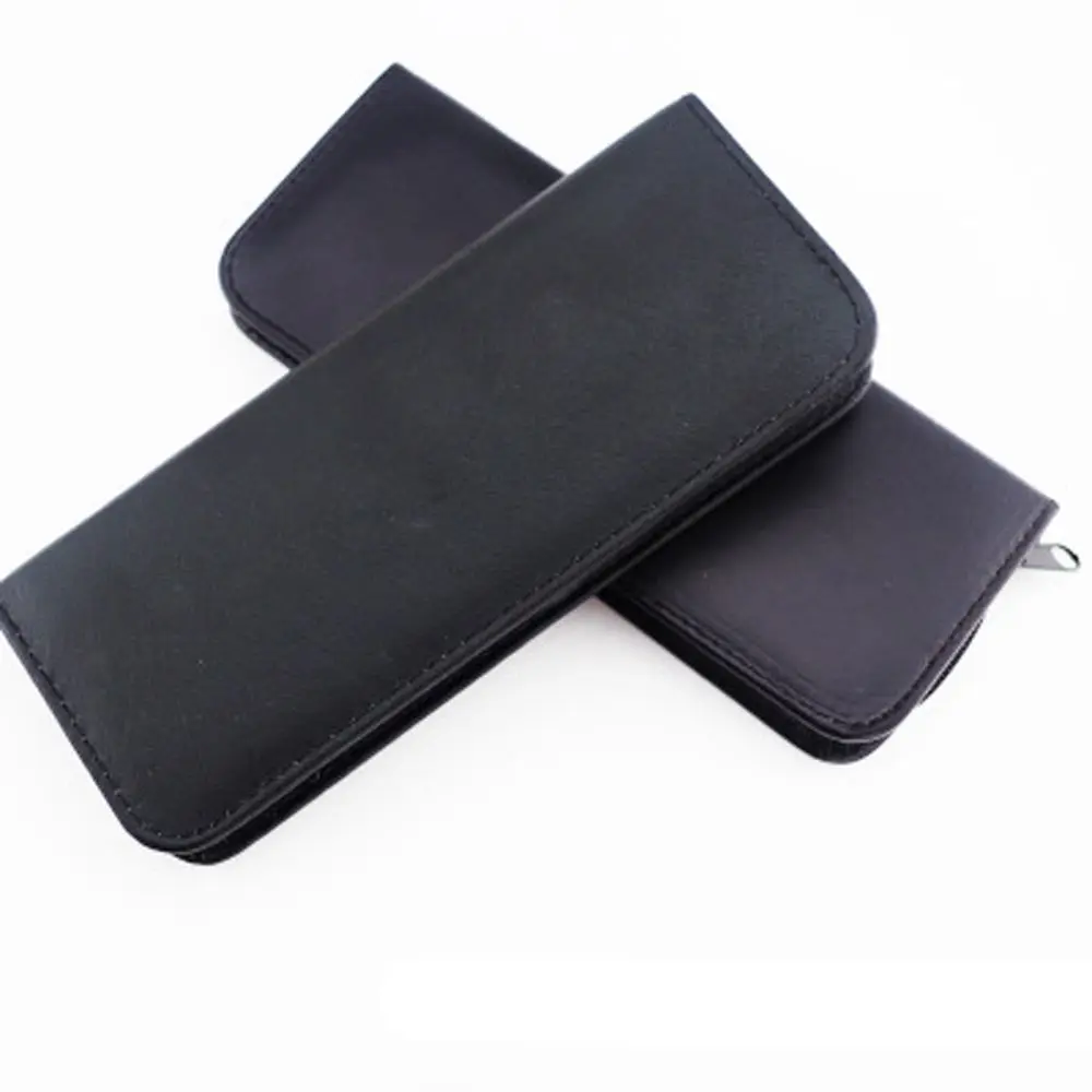 Storage Bag Hairdressing Tool Bags Black PU Leather Professional Hair Cutting Scissors Tool Bags Barber Shear Storage Pouch