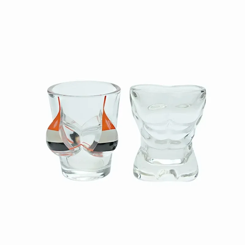Glass Breast Cup Men's Chest Cup Creative Human Body Small Wine Strong Men's Liquor Human Body Bikini Pattern drinking glasses set