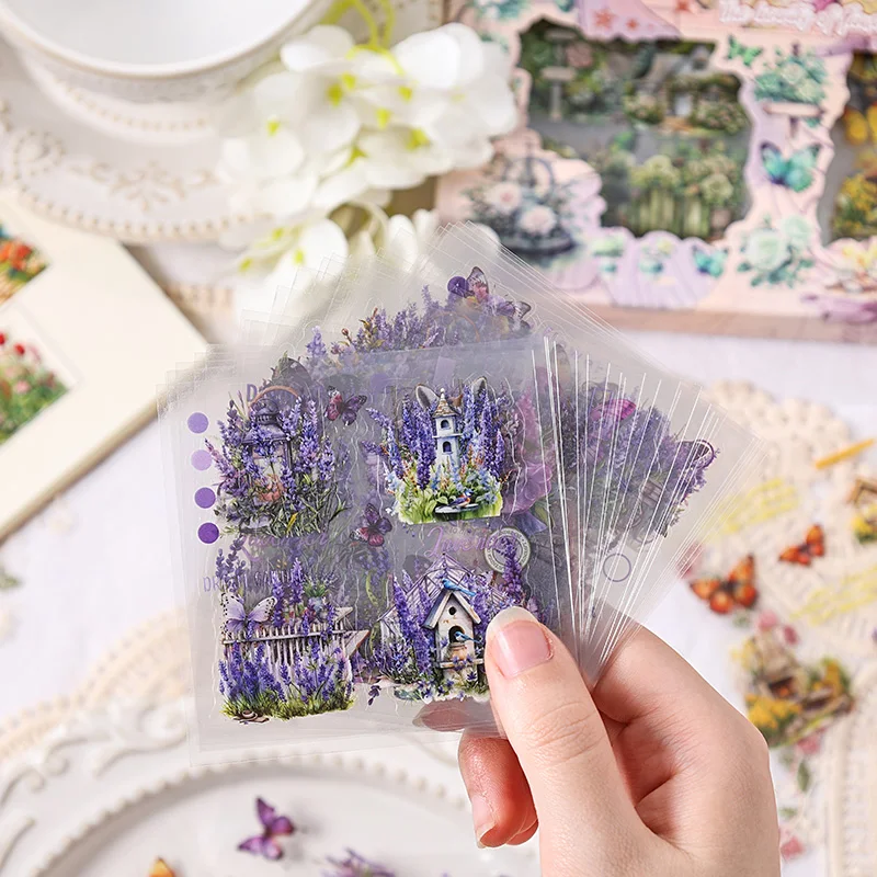 Stickers Scrapbooking Supplies 150pcs PET Plants Flowers Stickers Decor Stickers DIY Scrapbooking Junk Journal Collage Album Material Planner Craft Sticker Set