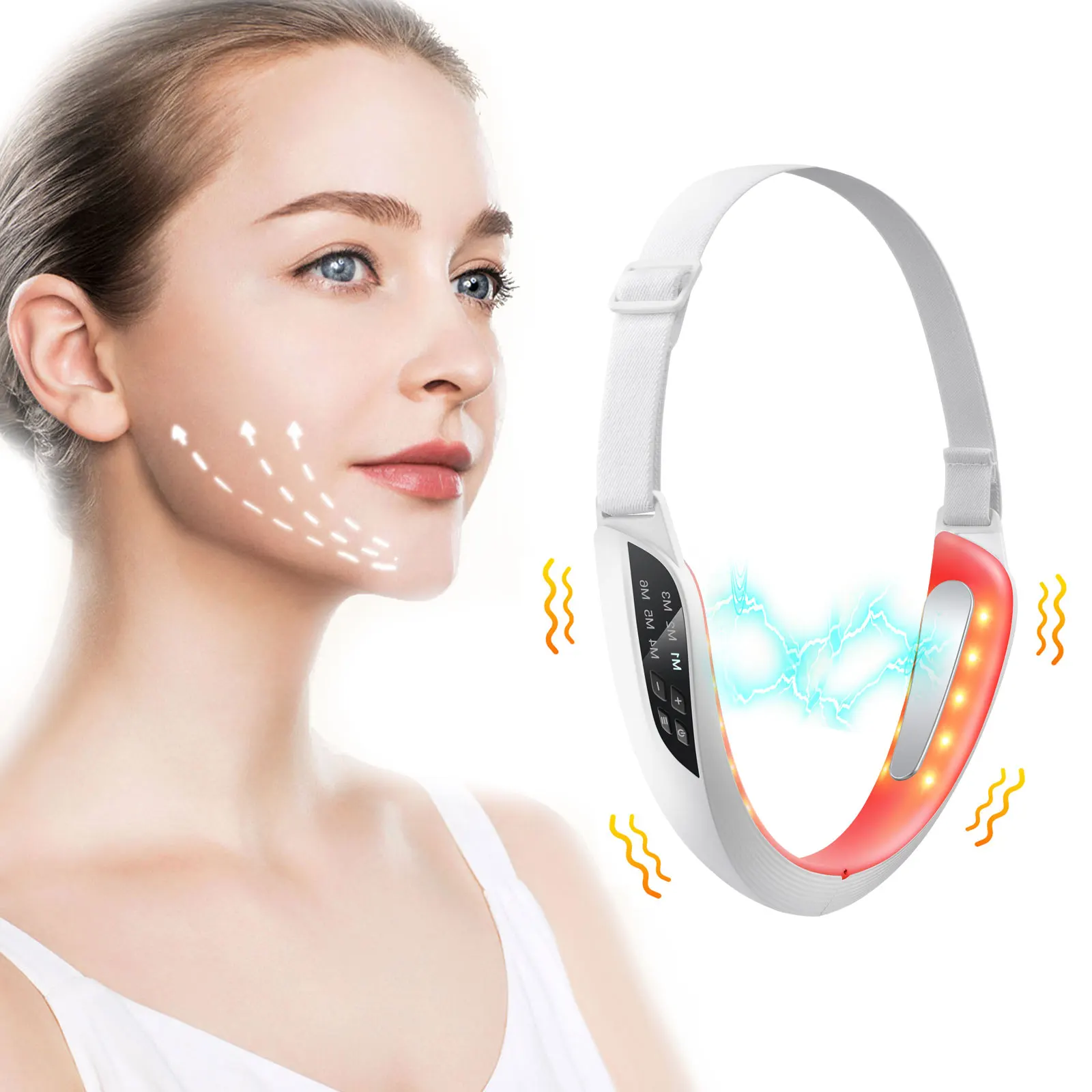 NEW Upgeade EMS Face Lifting Device Stimulator Vibration Massage LED Lights Friming Tightening V-Shaped Facial Skin Care Machine