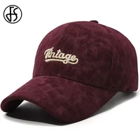 FS Brown Red Winter Corduroy Cap For Men Thick Warm Women Hats Streetwear Baseball Caps 3D Letter Trucker Hat Casquette Femme