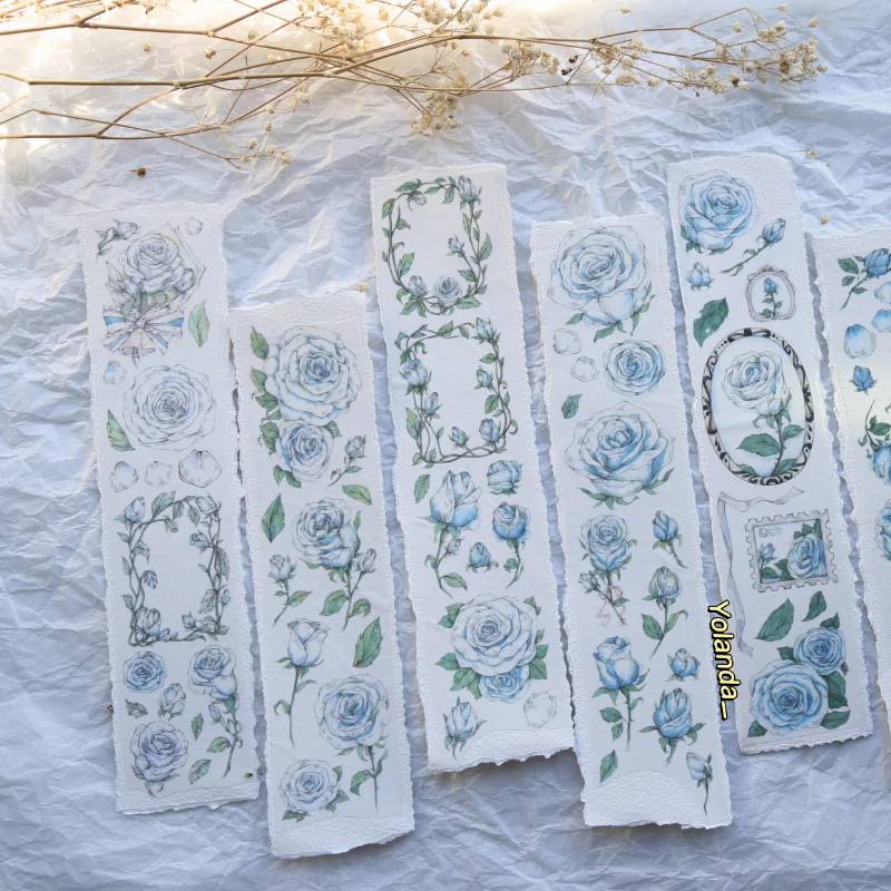 

10 м винтажные туманные синие розы специальные масляные Васи-ленты для домашних животных ремесленные принадлежности «сделай сам» Скрапбукинг открытки создание декора планировочная наклейка