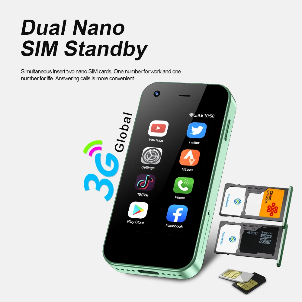 SERVO KING5000 Mini Smartphone 3G Networks Dual Nano SIM Android 9.0 System 16GB ROM 2.5'' Screen Play Store Pocket Smartphones 4