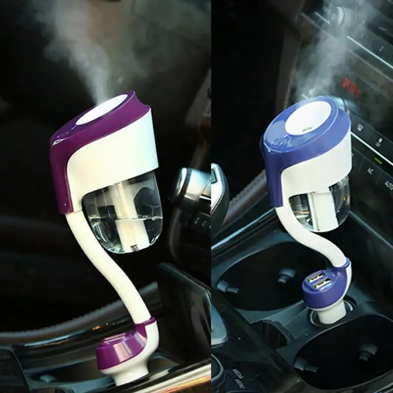 Car Air Humidifier Small Automotive Air Freshener Diffuser Vehicle Fragrance Oil USB Scent Mist Purifier Aromatherapy