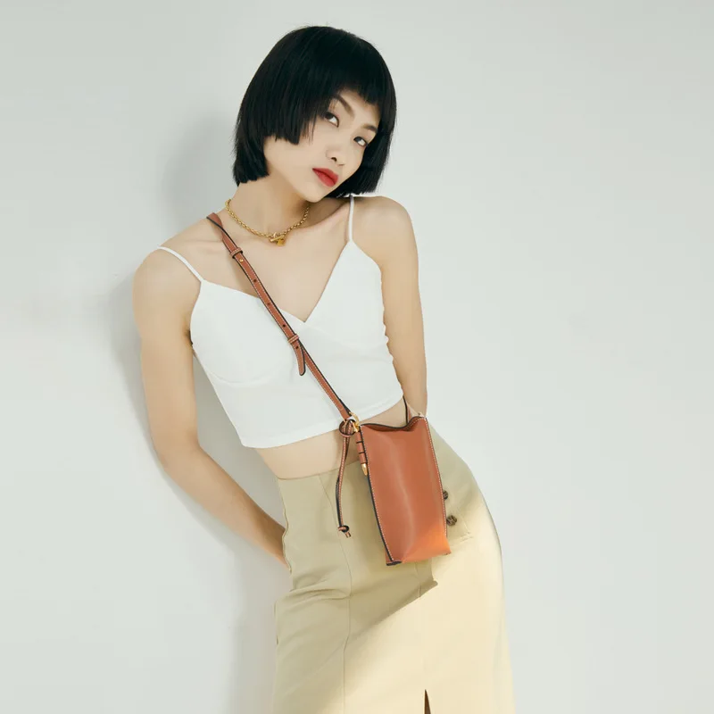 Designer Luxury Crossbody High Quality Leather Handbags Shoulder Mobile Phone Bags Cell With Detachable Long Strap