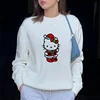 Sanrio Hello Kitty Print Knitted Pullovers For Female Round Neck Kawaii Anime Harajuku Knitwear Clothes 2000s Top Women Pullover 4