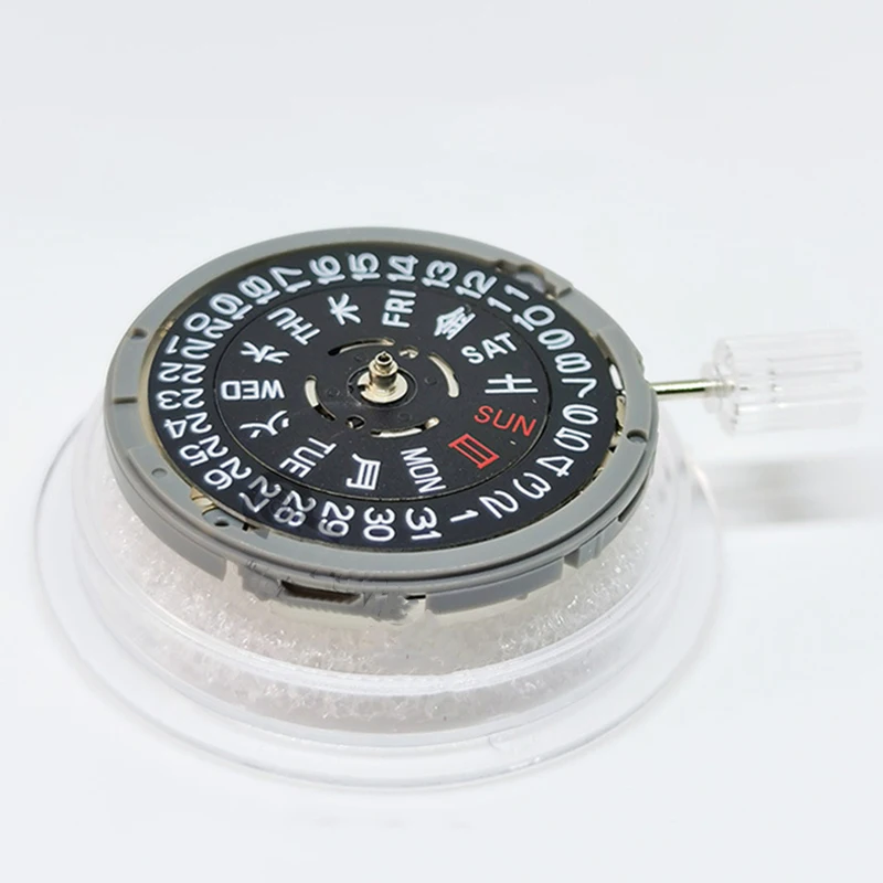 21600 bph 자동 기계식 시계 무브먼트, 3시 방향 날짜 표시, NH36 NH36A 무브먼트 교체용, 블랙 날짜 휠 무브먼트