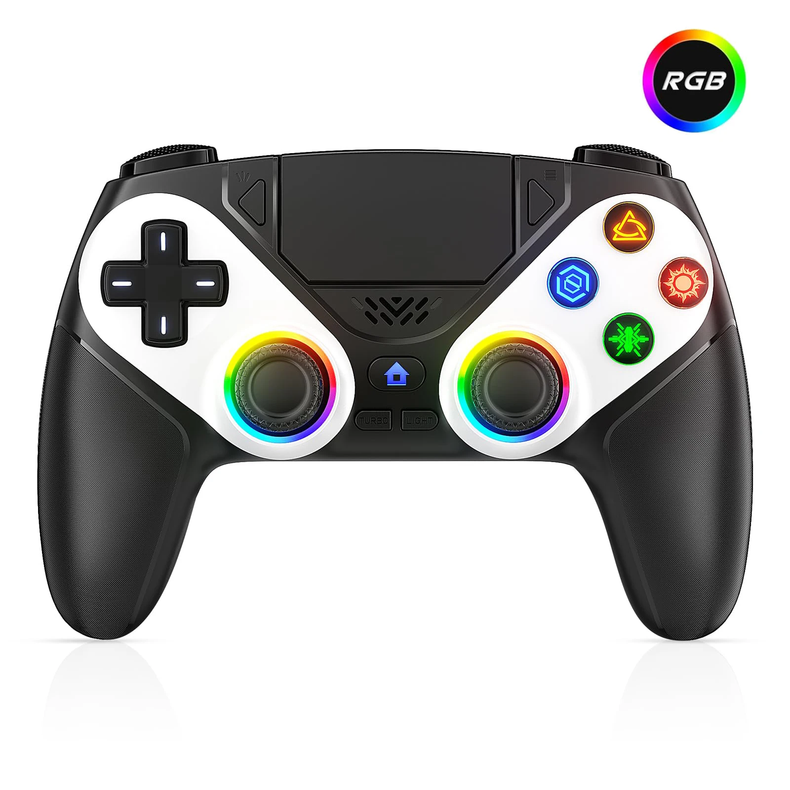 ตัวเลือกสินค้า จอยเกมไร้สาย RGB สำหรับ PS5/PC พร้อม Turbo/Macro