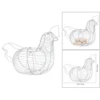 White Iron Art Eggs Storage Basket Chicken Shaped Egg Holder Household Vegetables Fruit Container Organizer Rack Basket 3