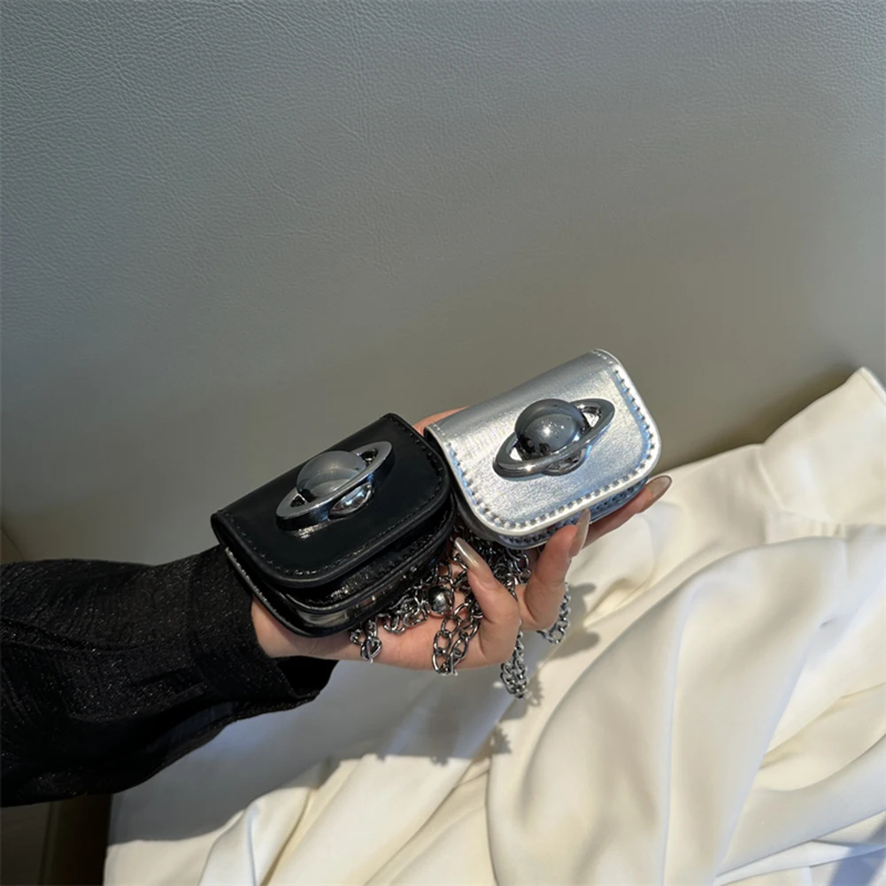 Mini Planet Print Crossbody Bag with Adjustable Strap Lipstick Earphone Organizer PU Leather Shoulder Bag for Women and Girls