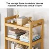 Bamboo Laundry Basket Wooden Storage Hamper With Tilt Out Basket 3/4 Tier Bathroom Rack Multi-function Laundry Hamper with Shelf 3