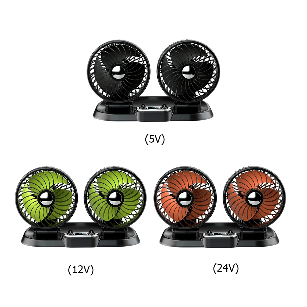 Car Cooling Fan Portable Auto Electric Fan Cool 5v Usb 12v 24v Mini Double Auto Cooler Fan