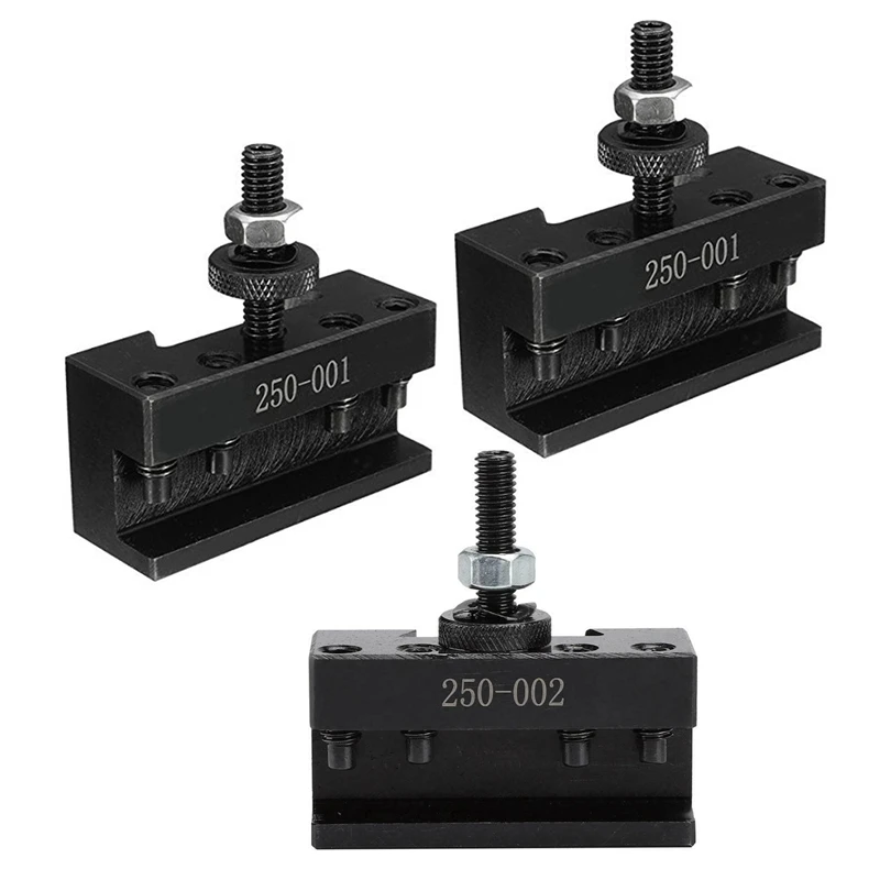 

New 3 Pcs Quick Tool Change Holder Turning Facing Lathe Parting Blade, 2 Pcs 250-001 & 1 Pcs 250-002
